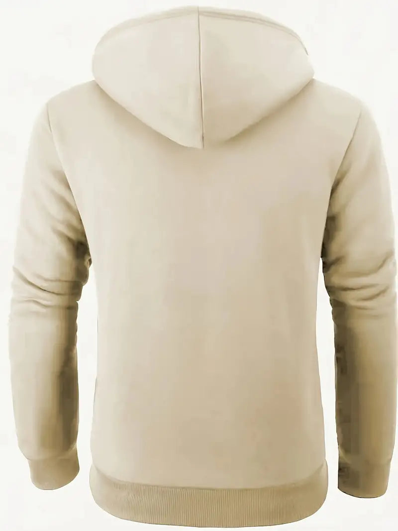 Jugs - casual men's hooded jacket with zip and wool interior