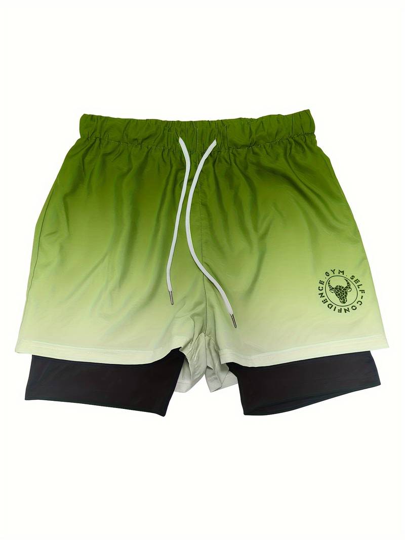 Alexander - men’s 2-in-1 double layer ombre shorts for men