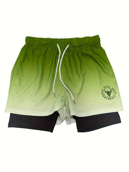 Alexander - men’s 2-in-1 double layer ombre shorts for men