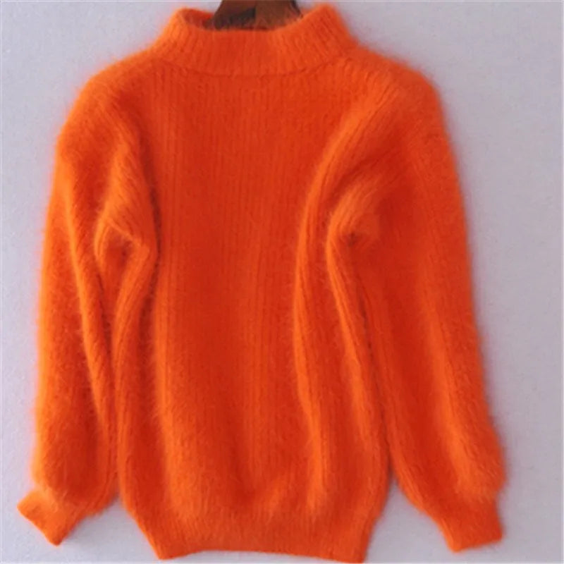 Taylor - loose knit solid color sweater - vintage angora sweater