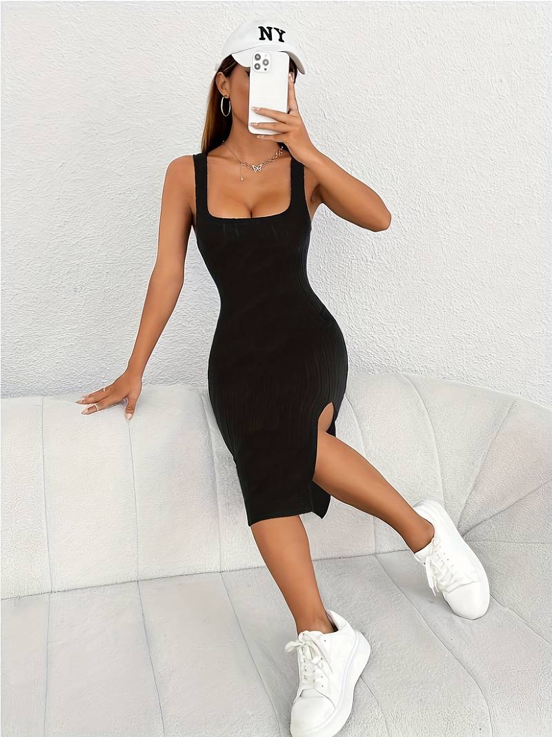 Eleanor - casual square neck bodycon tank dress