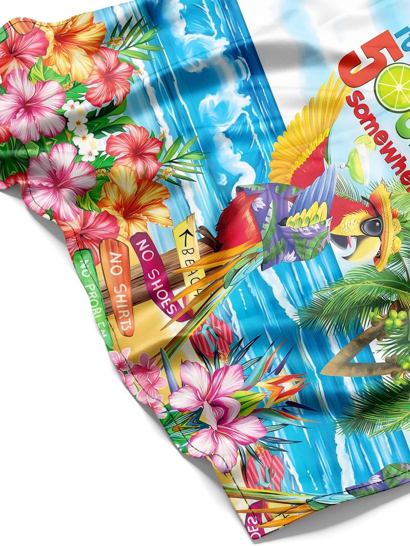 Liam - plus size parrot graphic print hawaiian shirt