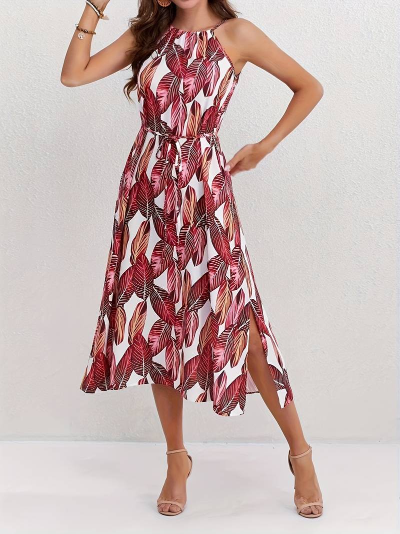 Elizabeth sleeveless split hem dress