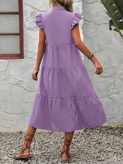 Emma – elegant dress with ruffle sleeves for spring and summer