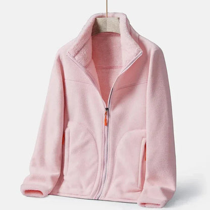 Fleeka - double-breasted warm fleece jacket for women