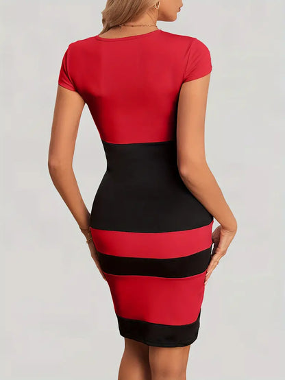 Reagan color block bodycon dress for spring