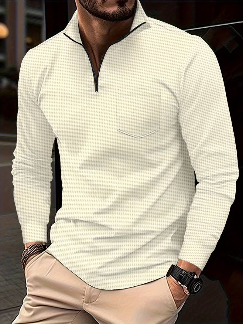 Mason long sleeve shirt with stand-up collar