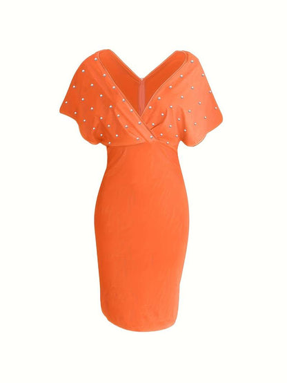 Mia – elegant sheath dress with pearls for spring and summer