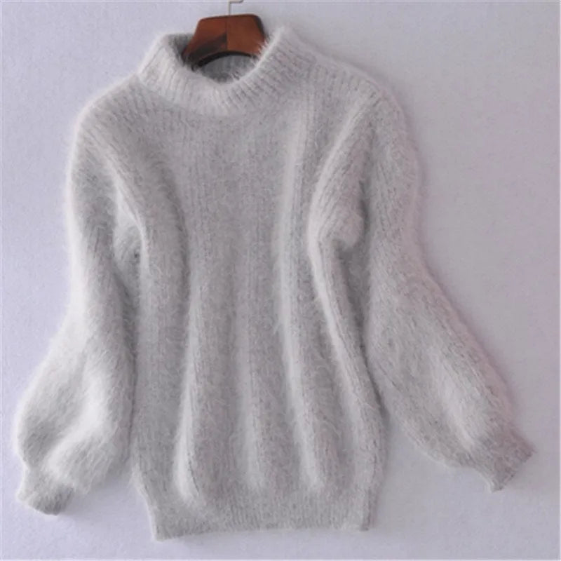 Taylor - loose knit solid color sweater - vintage angora sweater