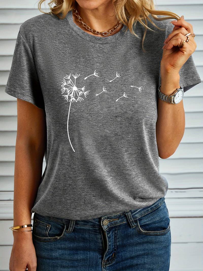 Zephyra - dandelion and butterfly print t-shirt