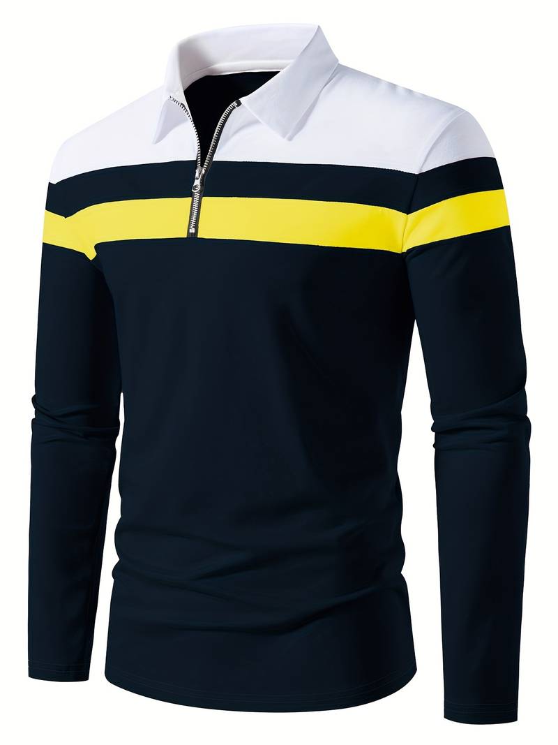 Ethan long sleeve zip polo shirt