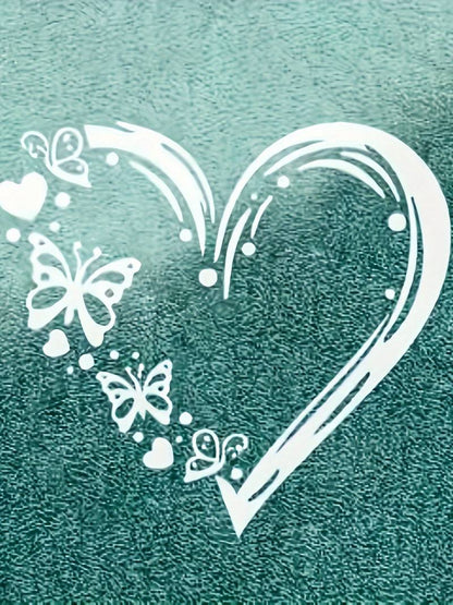 Ava – t-shirt with butterfly heart print and crew neck