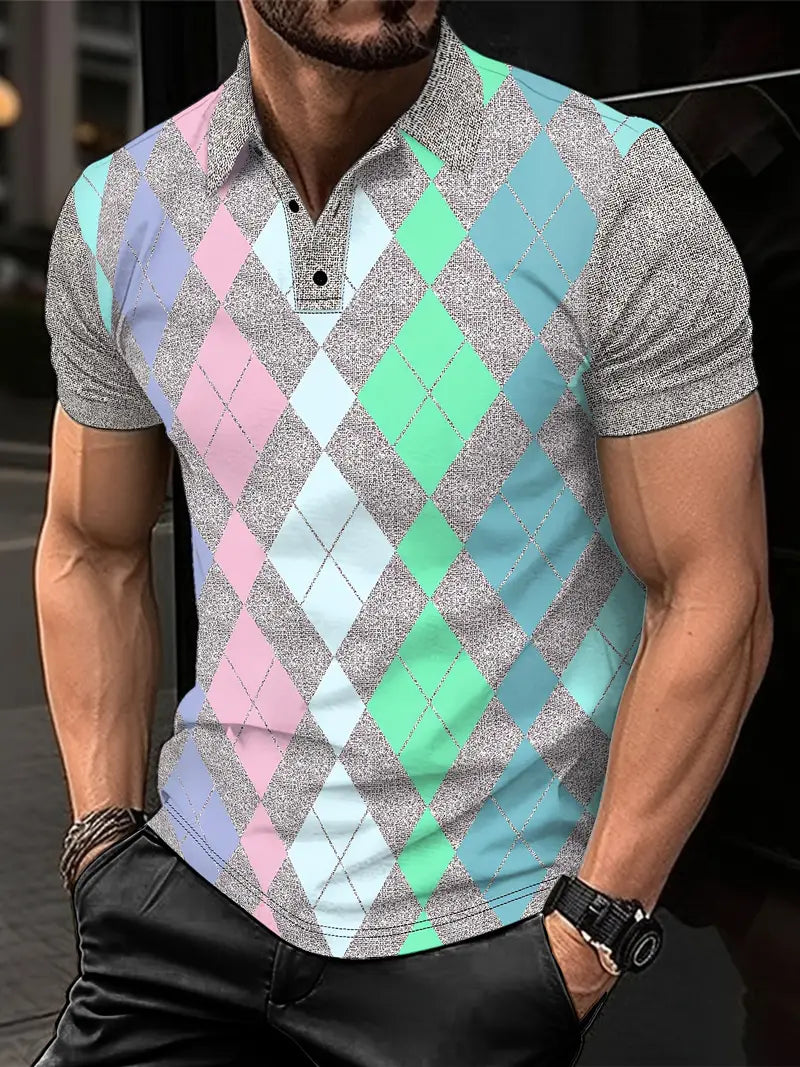 Mason - vintage color block short sleeve polo shirt