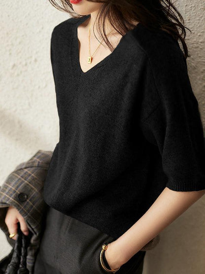 Alison | Cashmere knitted sweater with v-neck