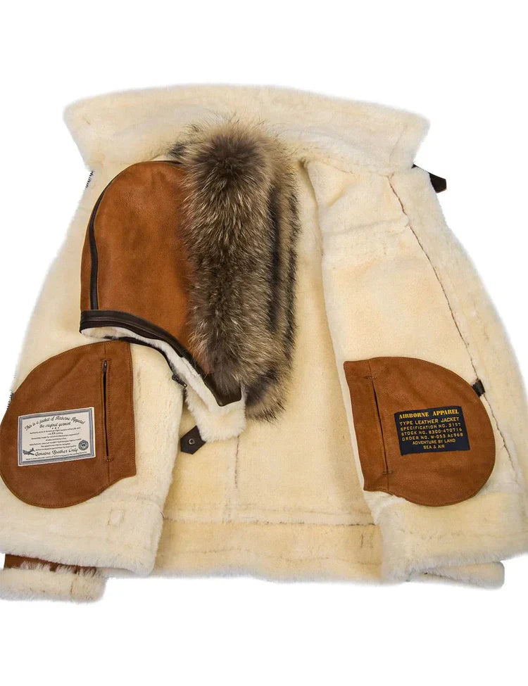 Meti - sheepskin jacket with fur hood