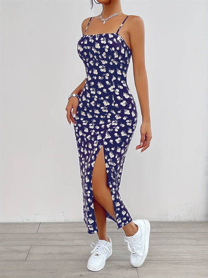 Grace - floral print cami dress with split hem