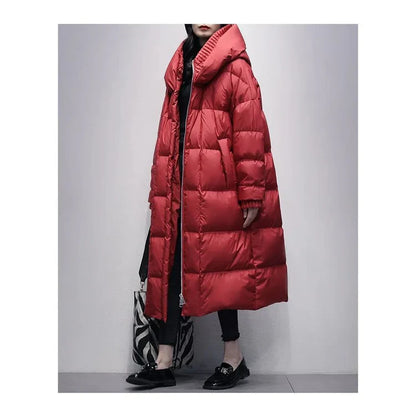 Celie | long puffer jacket with down cape