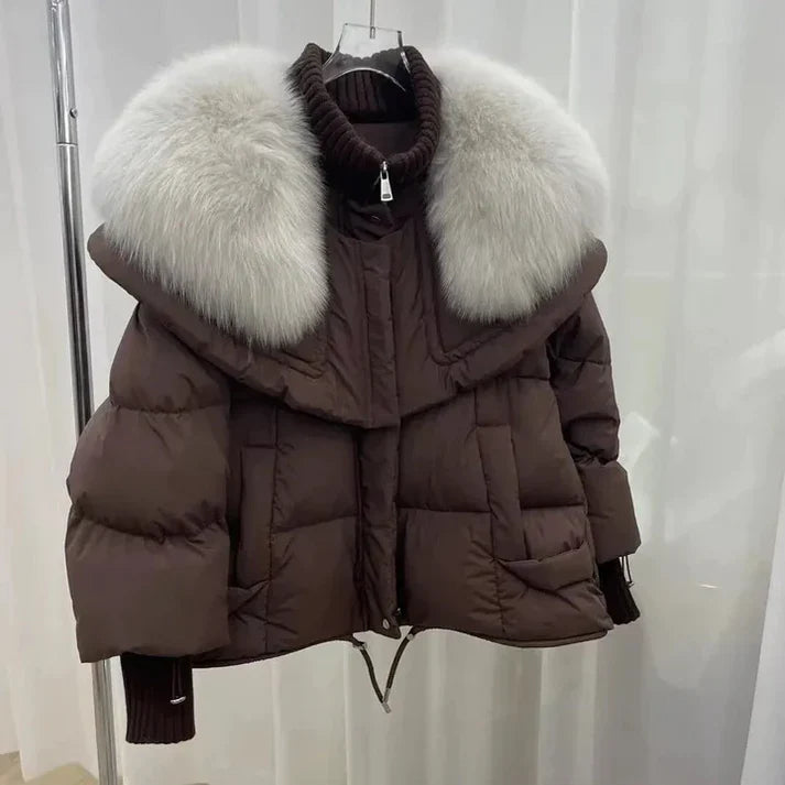 Giovanna - warm padded fur down jacket for women