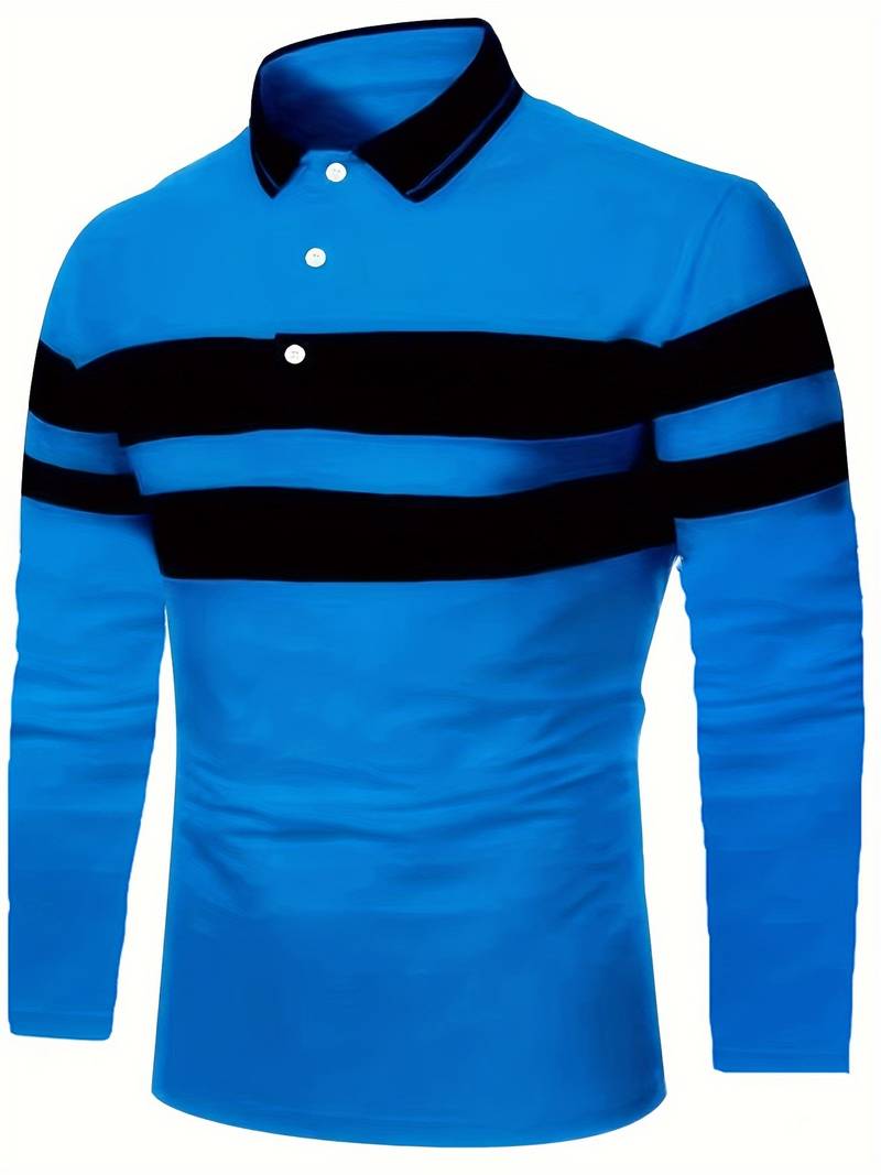 Christopher – casual color block long sleeve shirt