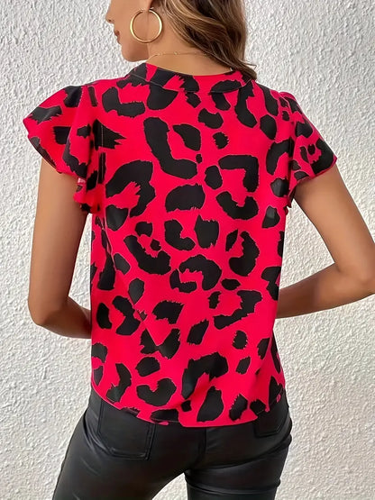 Isabella – casual blouse with leopard print