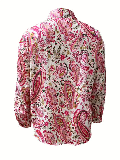 Megan - paisley print button long sleeve shirt