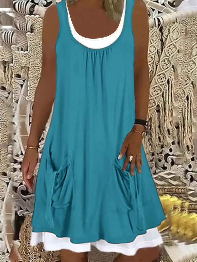 Sophia – casual sleeveless dress with a round neckline