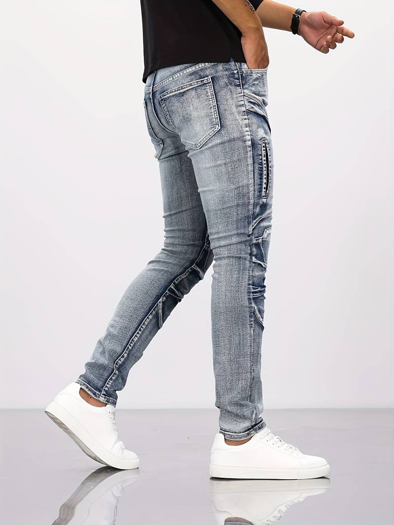 Liam - casual skinny biker jeans for men