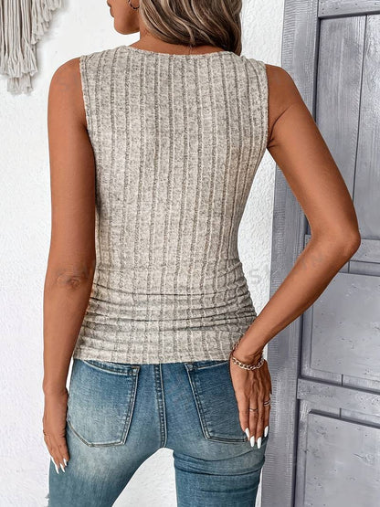 Eleanor - solid color ribbed tank top for summer