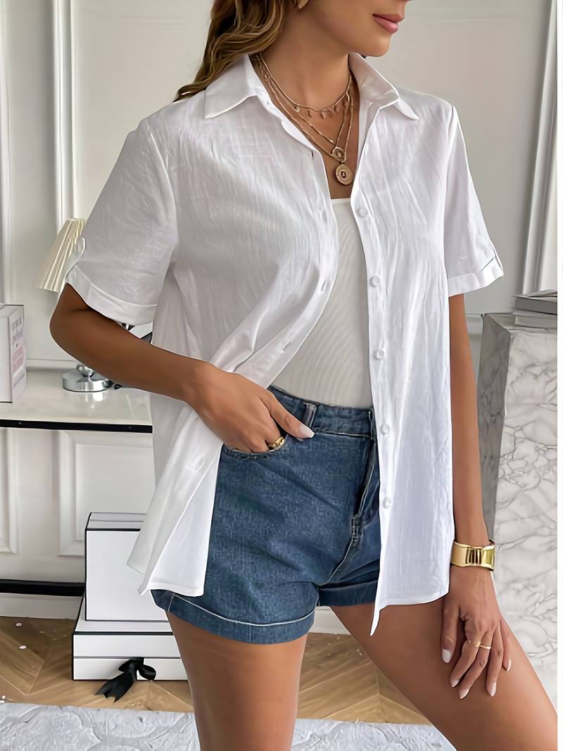 Maya – casual short-sleeved blouse for spring & summer