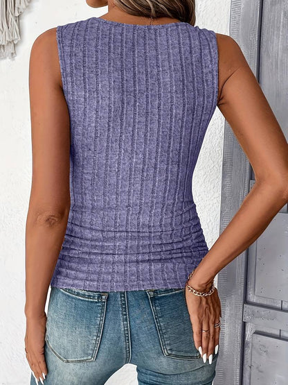 Victoria - ribbed solid tank top for summer