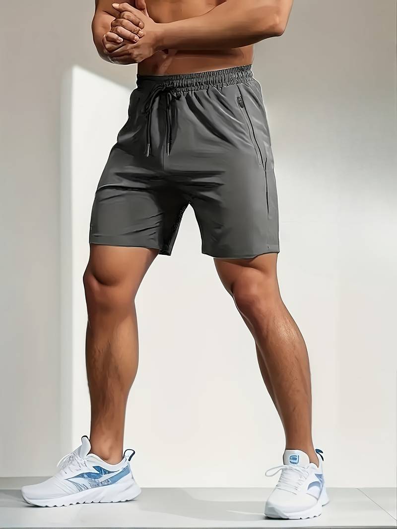 Andrew – sports shorts with drawstring and zip pockets