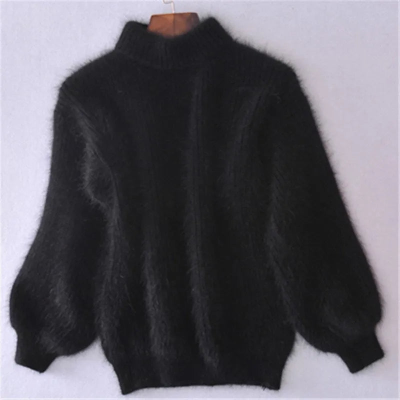 Taylor - loose knit solid color sweater - vintage angora sweater