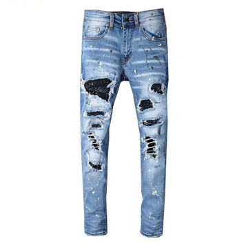 The slayer rhinestone-studded jeans