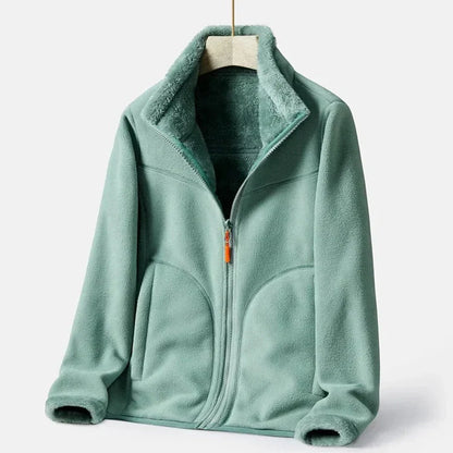 Fleeka - double-breasted warm fleece jacket for women