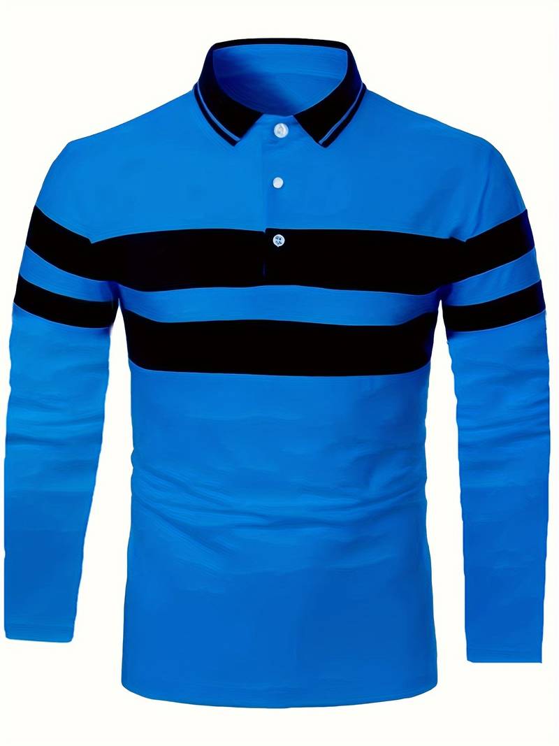 Christopher – casual color block long sleeve shirt