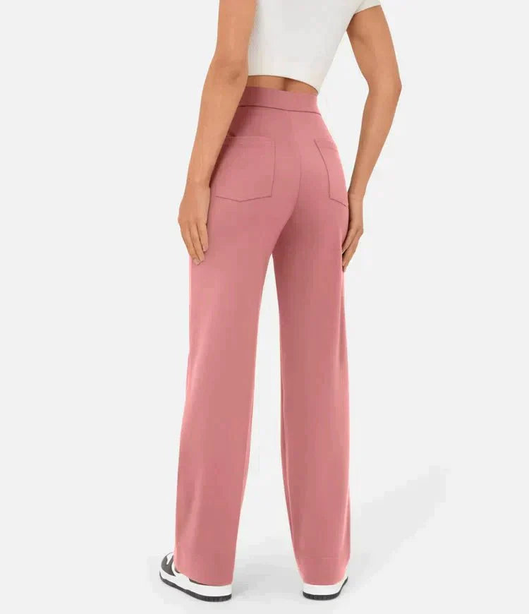 Gyula - elastic casual trousers with a high waist