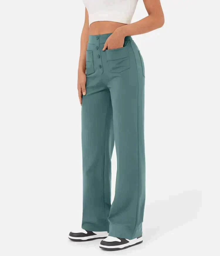 Gyula - elastic casual trousers with a high waist