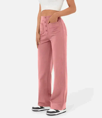 Gyula - elastic casual trousers with a high waist