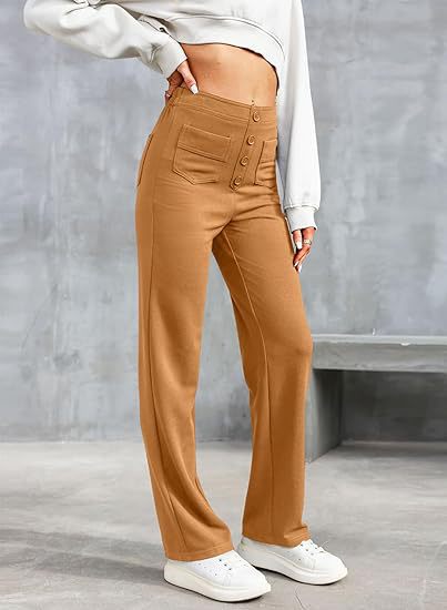 Gyula - elastic casual trousers with a high waist