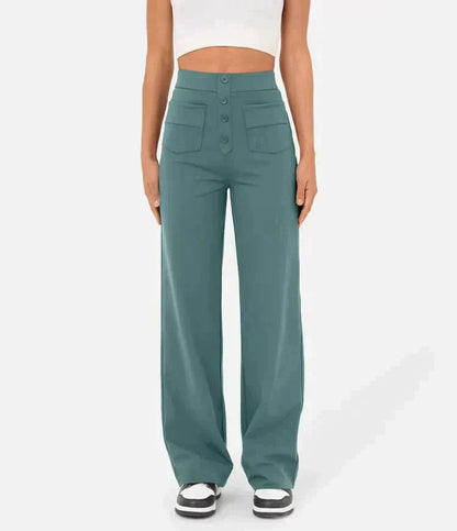 Gyula - elastic casual trousers with a high waist