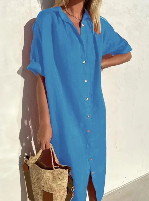 Ava – linen shirt dress