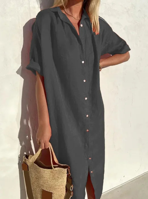 Ava – linen shirt dress