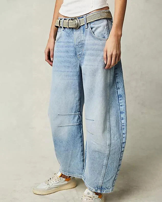 Ava - mid rise barrel jeans for women