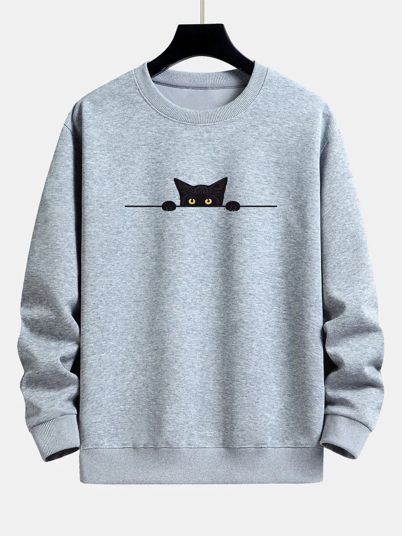 Noah | relax fit sweatshirt with black cat print