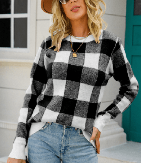 Lucia comér - checkered checkered sweater