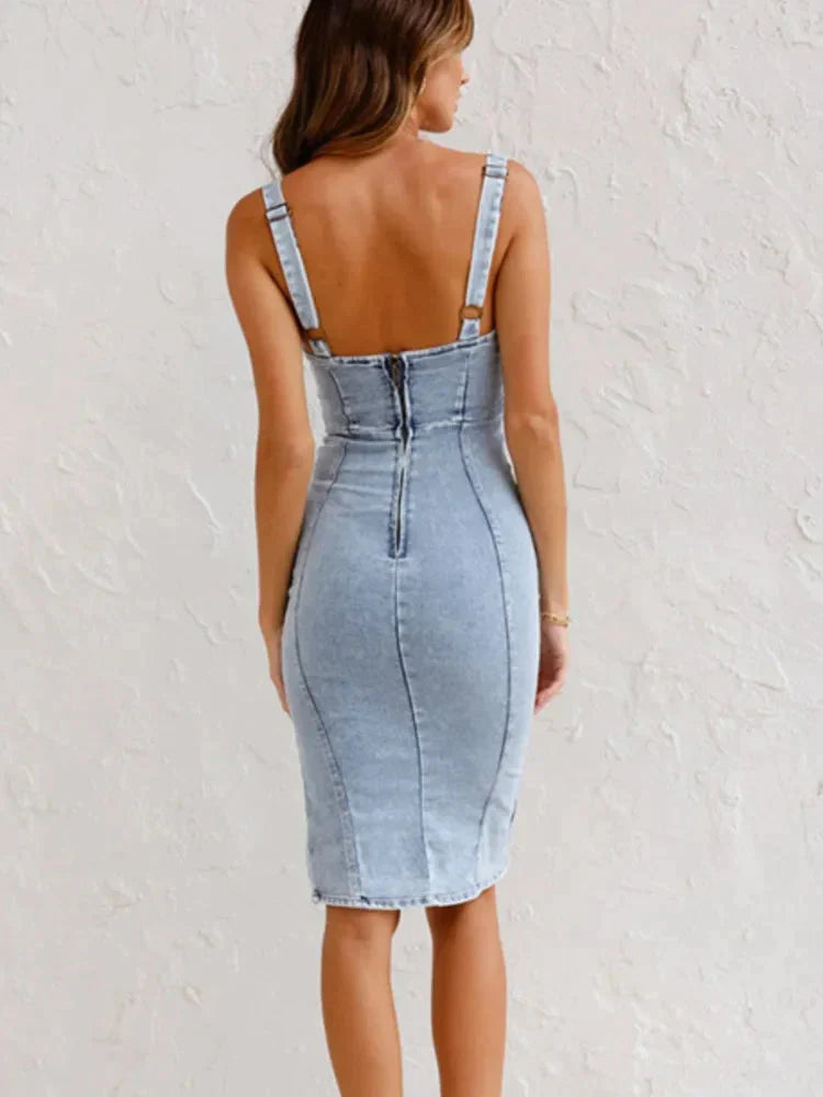 Jarra – denim dress with adjustable straps