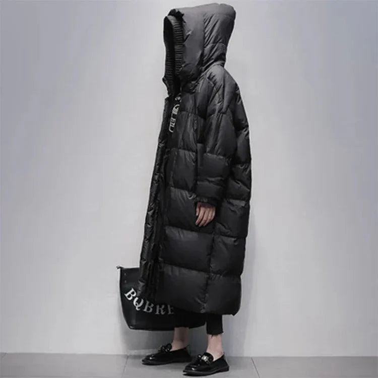 Celie | long puffer jacket with down cape