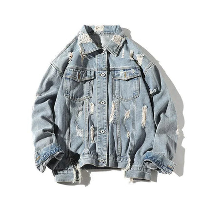 Mesha - men's denim jacket with patch on the back