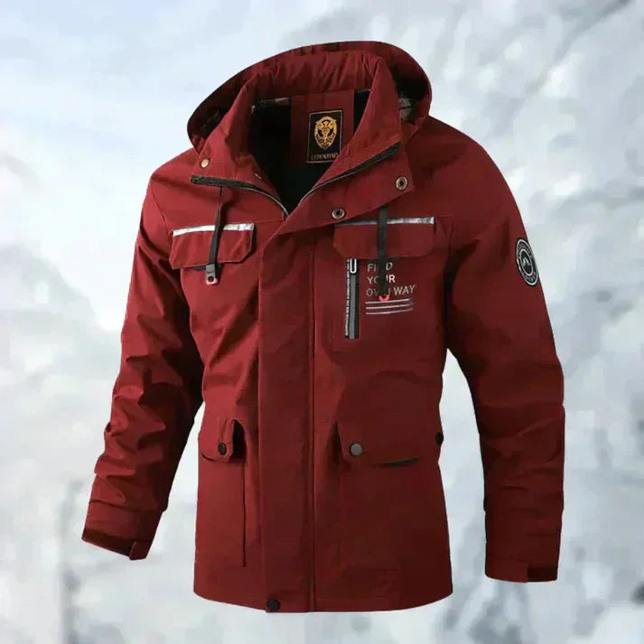 Men's jackets made of water-repellent material with checked lining