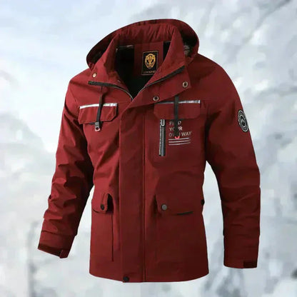Men's jackets made of water-repellent material with checked lining